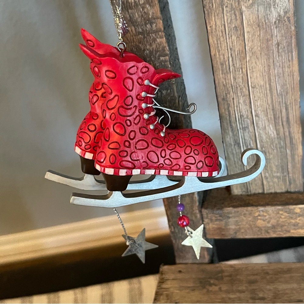 Red Ice Skates Christmas Tree Ornament